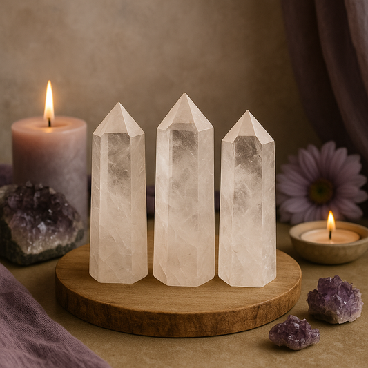 “Pack 3 cuarzos maestro generador 8–10 cm – 6 facetas calidad AA”